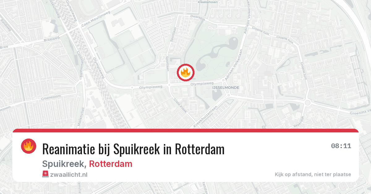 Reanimatie bij Spuikreek in Rotterdam — 18 jun 2026
