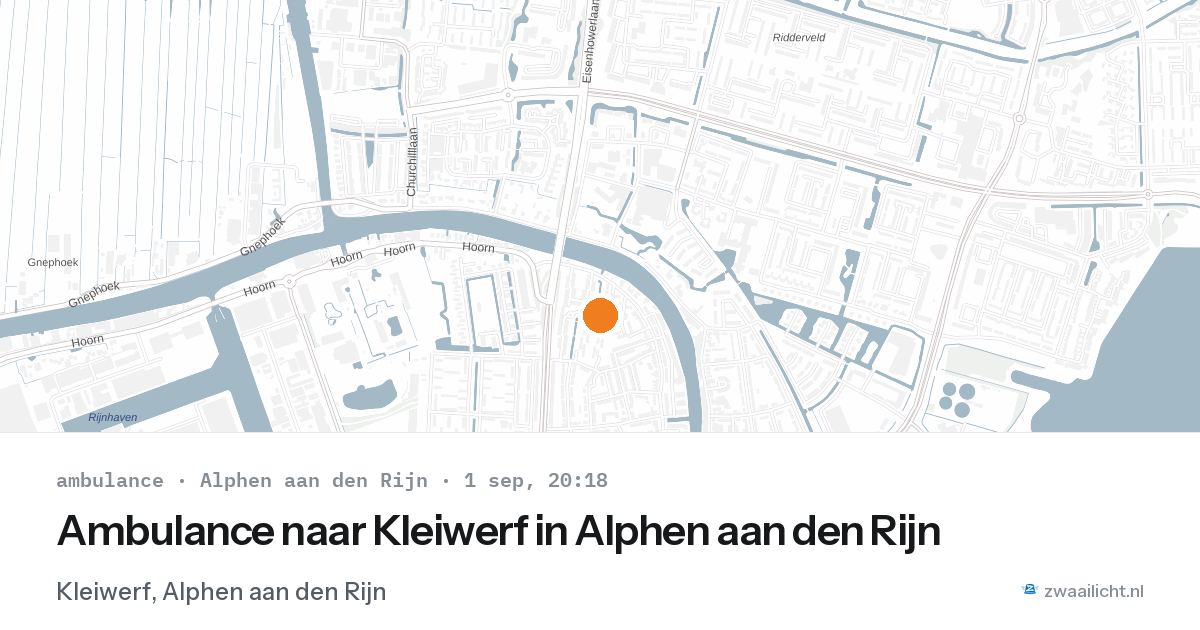 Ambulance naar Kleiwerf in Alphen aan den Rijn — 1 sep 2026