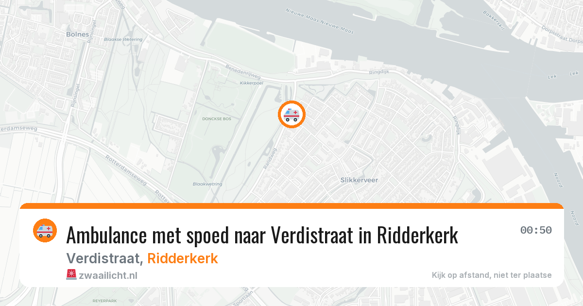 Ambulance met spoed naar Verdistraat in Ridderkerk — 8 aug 2026