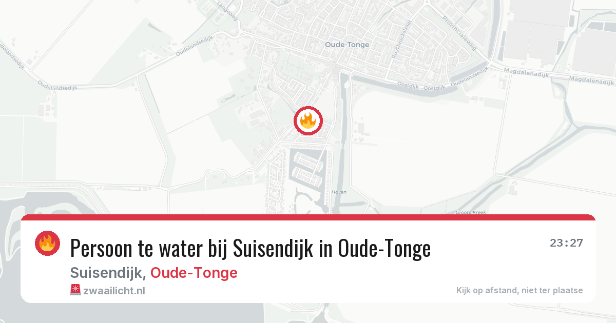 Persoon te water bij Suisendijk in Oude-Tonge — 13 jun 2026