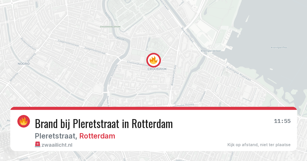 Brand bij Pleretstraat in Rotterdam — 13 mrt 2026