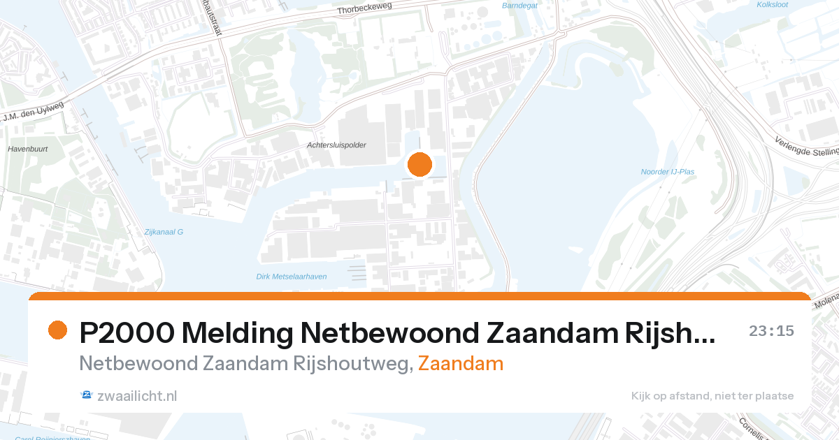 P2000 Melding Netbewoond Zaandam Rijshoutweg, Zaandam — 31 jan 2026