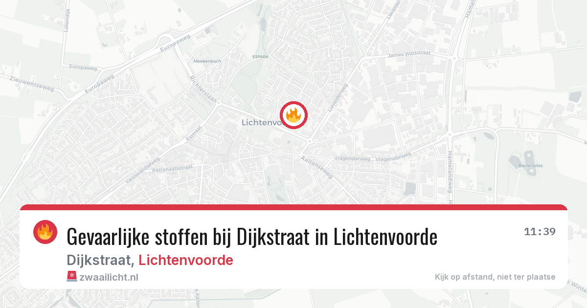 Gevaarlijke stoffen bij Dijkstraat in Lichtenvoorde — 1 apr 2026
