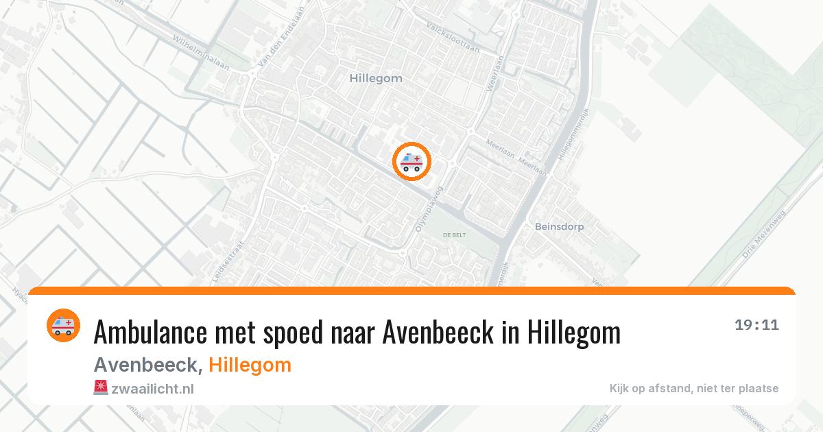 Ambulance met spoed naar Avenbeeck in Hillegom — 31 mrt 2026