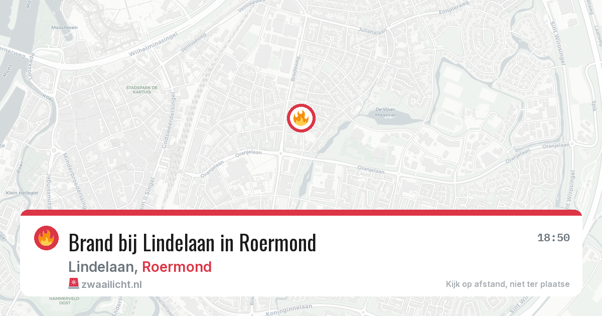 Brand bij Lindelaan in Roermond — 1 jul 2026