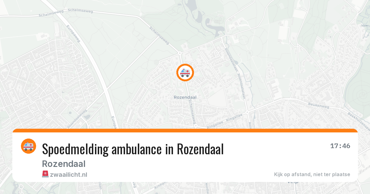 Spoedmelding ambulance in Rozendaal — 7 aug 2026