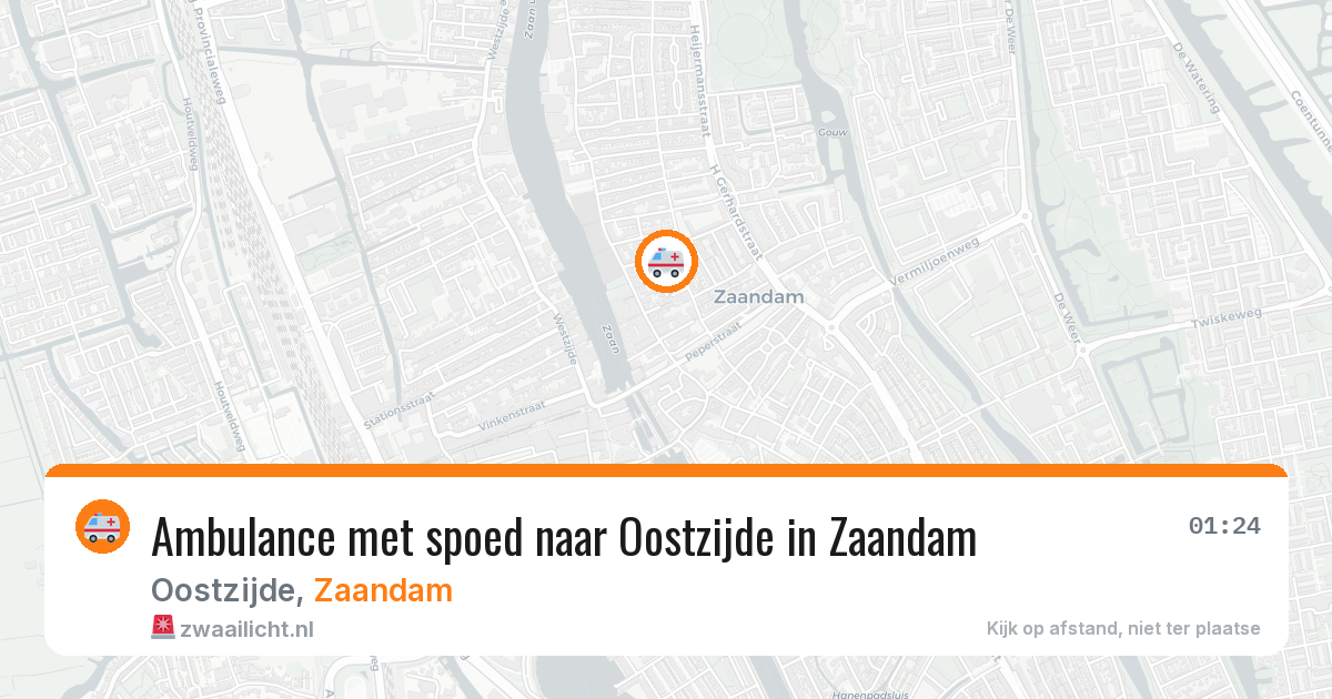 Ambulance met spoed naar Oostzijde in Zaandam — 31 mrt 2026
