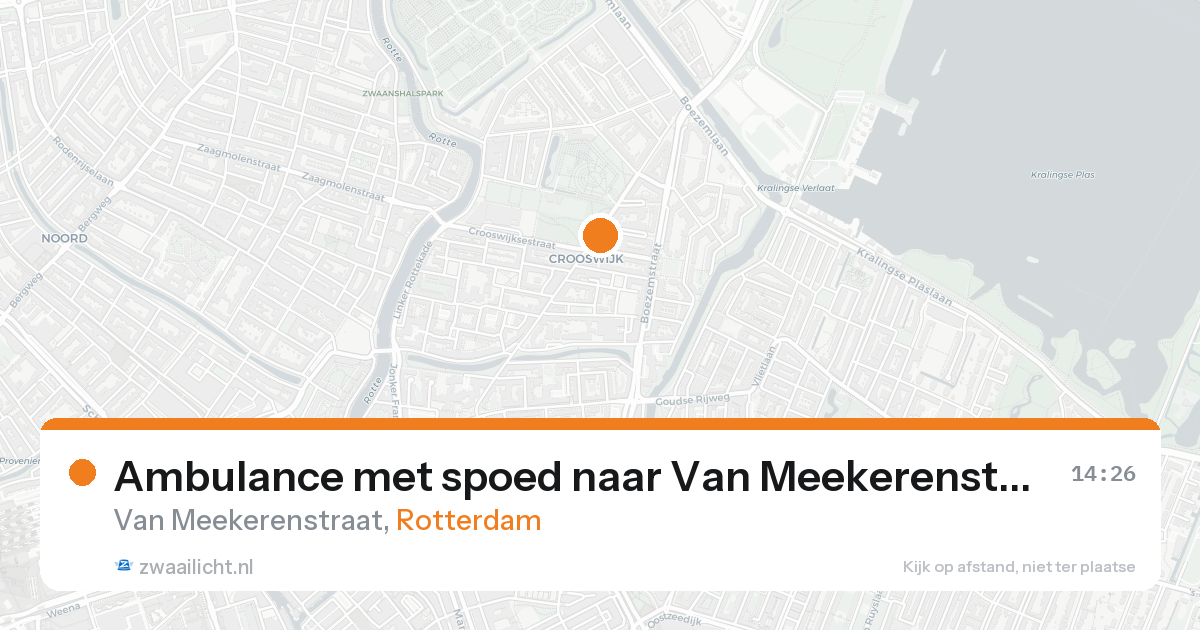 Ambulance met spoed naar Van Meekerenstraat in Rotterdam — 17 aug 2026