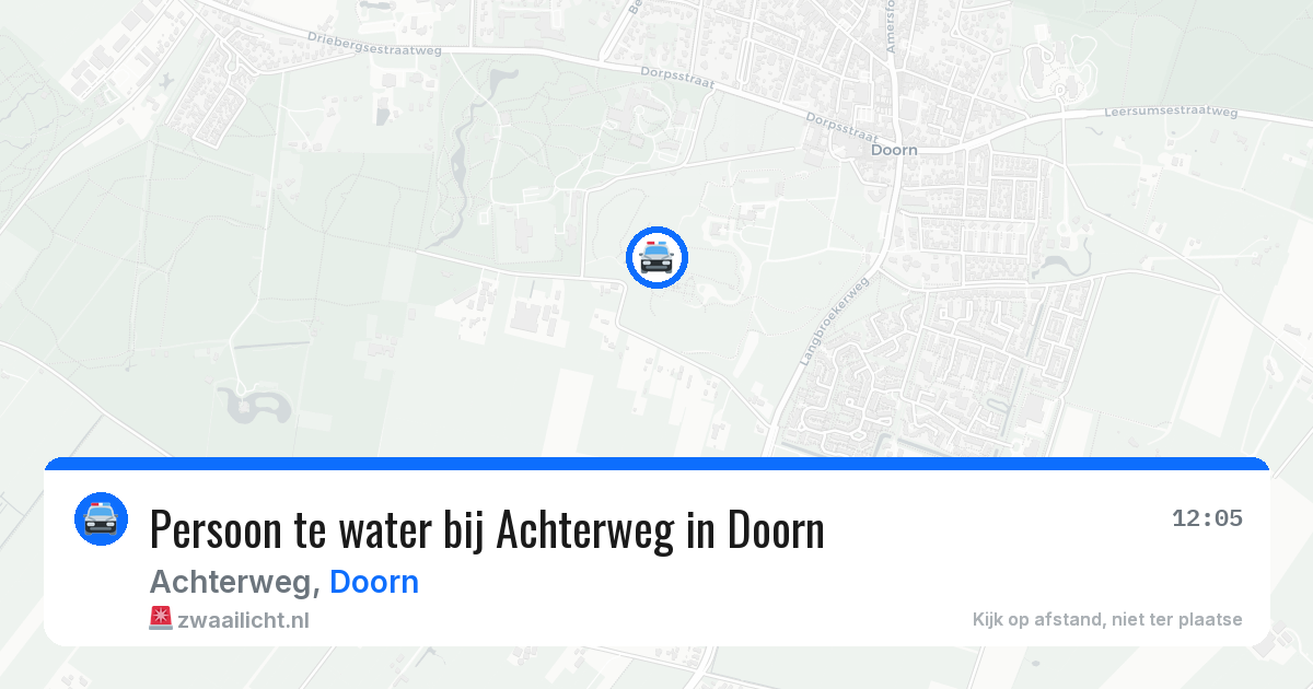 Persoon te water bij Achterweg in Doorn — 25 mrt 2026