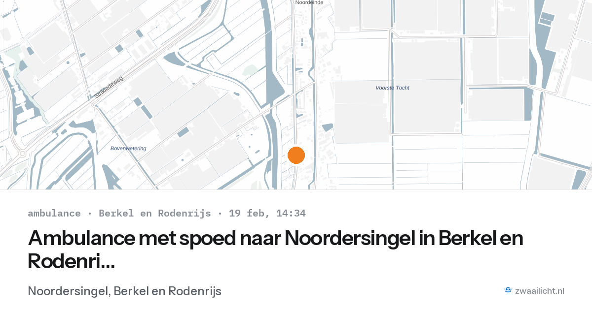Ambulance met spoed naar Noordersingel in Berkel en Rodenrijs — 19 feb 2026
