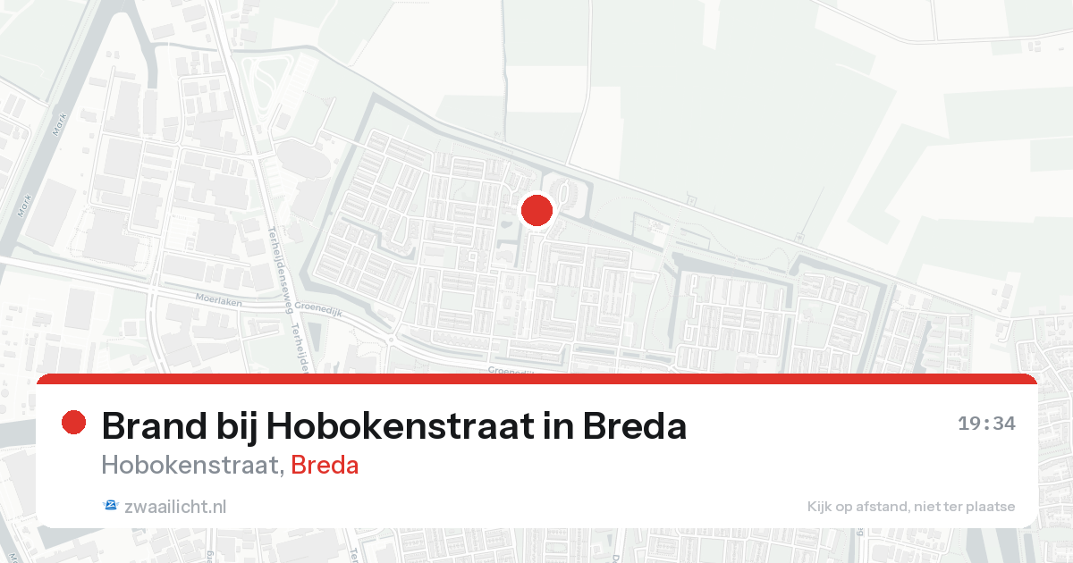 Brand bij Hobokenstraat in Breda — 22 aug 2026