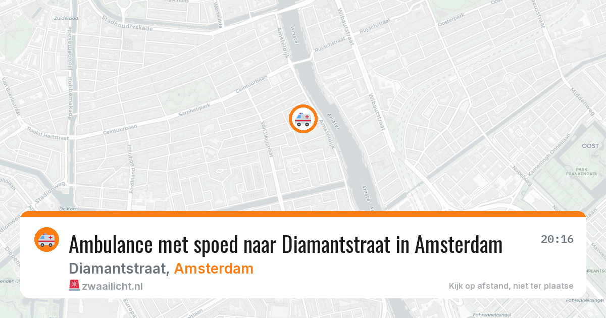 Ambulance met spoed naar Diamantstraat in Amsterdam — 19 jul 2026