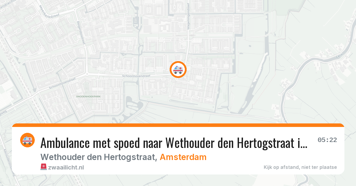 Ambulance met spoed naar Wethouder den Hertogstraat in Amsterdam — 15 aug 2026