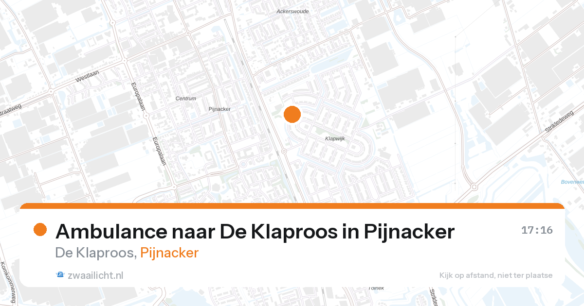 Ambulance naar De Klaproos in Pijnacker — 3 mei 2026