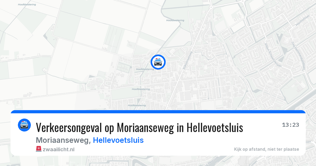 Verkeersongeval op Moriaanseweg in Hellevoetsluis — 8 jun 2026