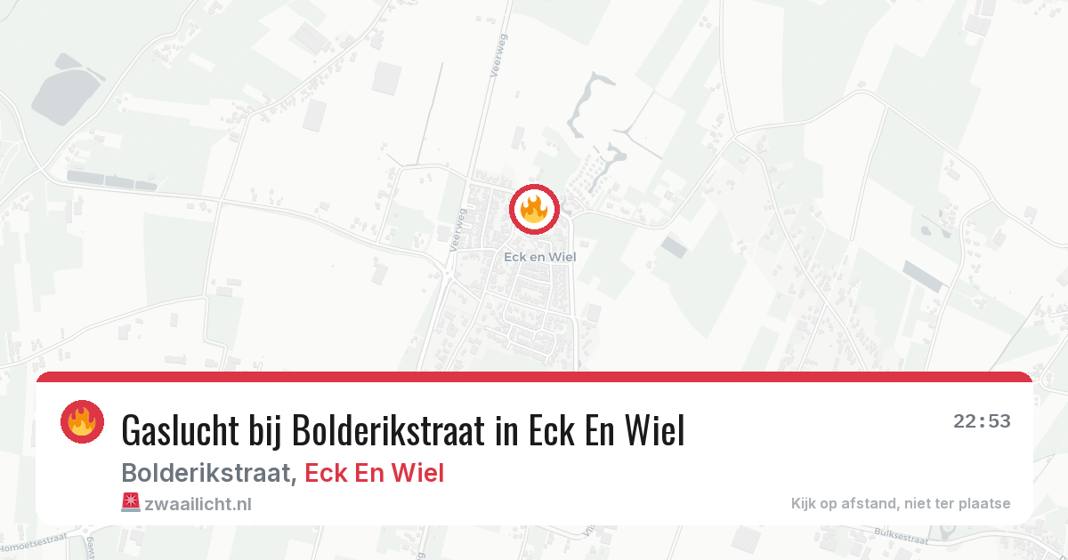 Gaslucht bij Bolderikstraat in Eck En Wiel — 7 mei 2026