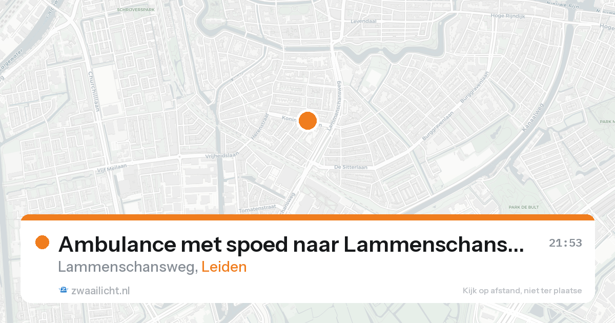 Ambulance met spoed naar Lammenschansweg in Leiden — 16 aug 2026