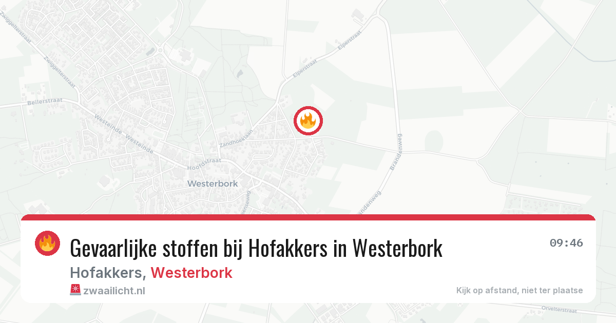Gevaarlijke stoffen bij Hofakkers in Westerbork — 26 mrt 2026