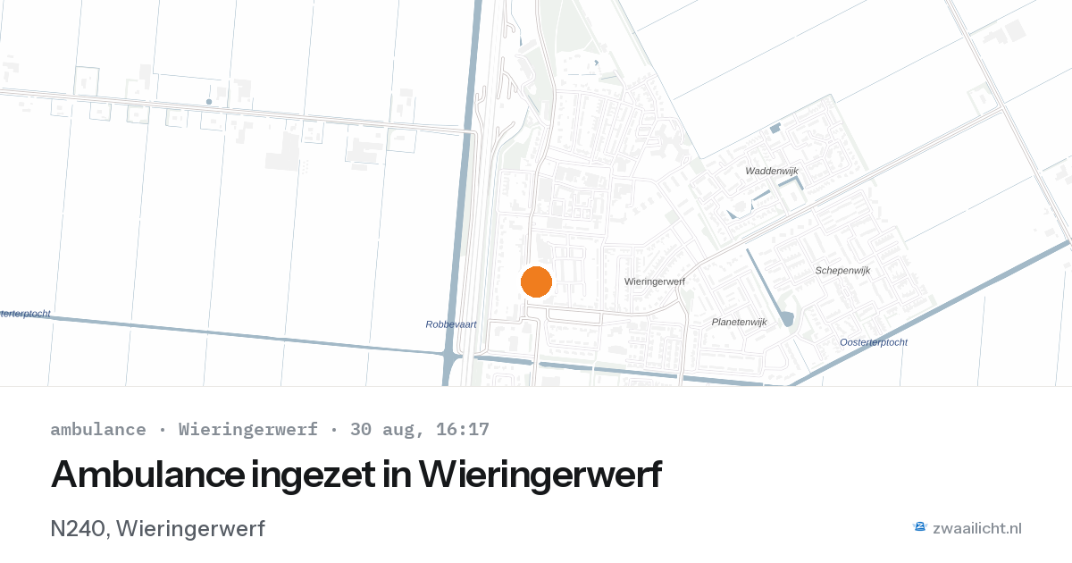 Ambulance ingezet in Wieringerwerf — 30 aug 2026