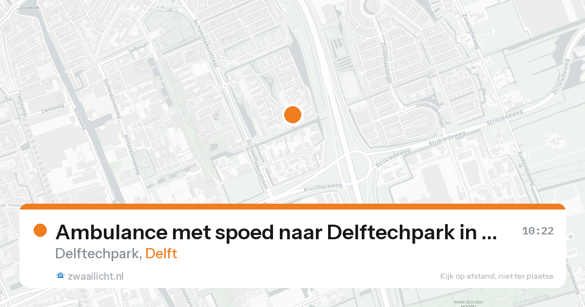 Ambulance met spoed naar Delftechpark in Delft — 17 aug 2026