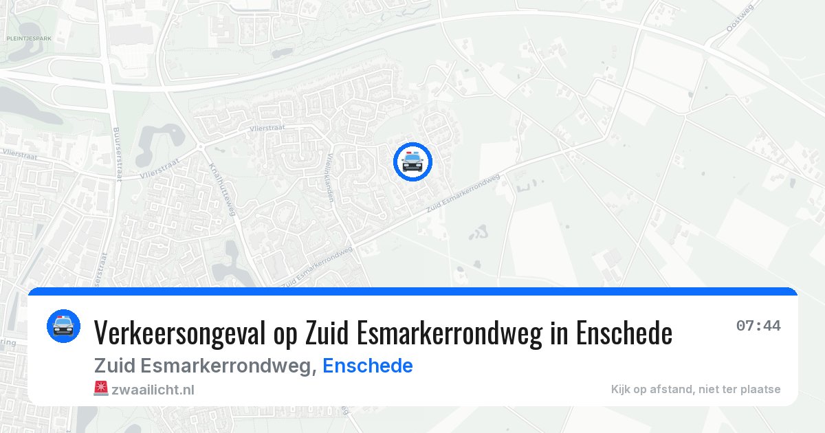 Verkeersongeval op Zuid Esmarkerrondweg in Enschede — 7 aug 2026