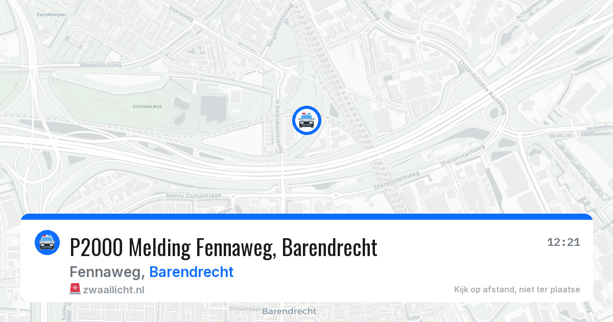 P2000 Melding Fennaweg, Barendrecht — 22 mei 2026