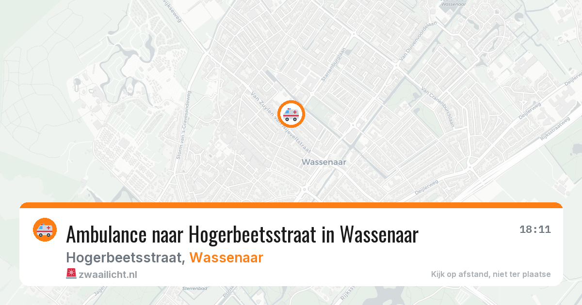 Ambulance naar Hogerbeetsstraat in Wassenaar — 28 jul 2026