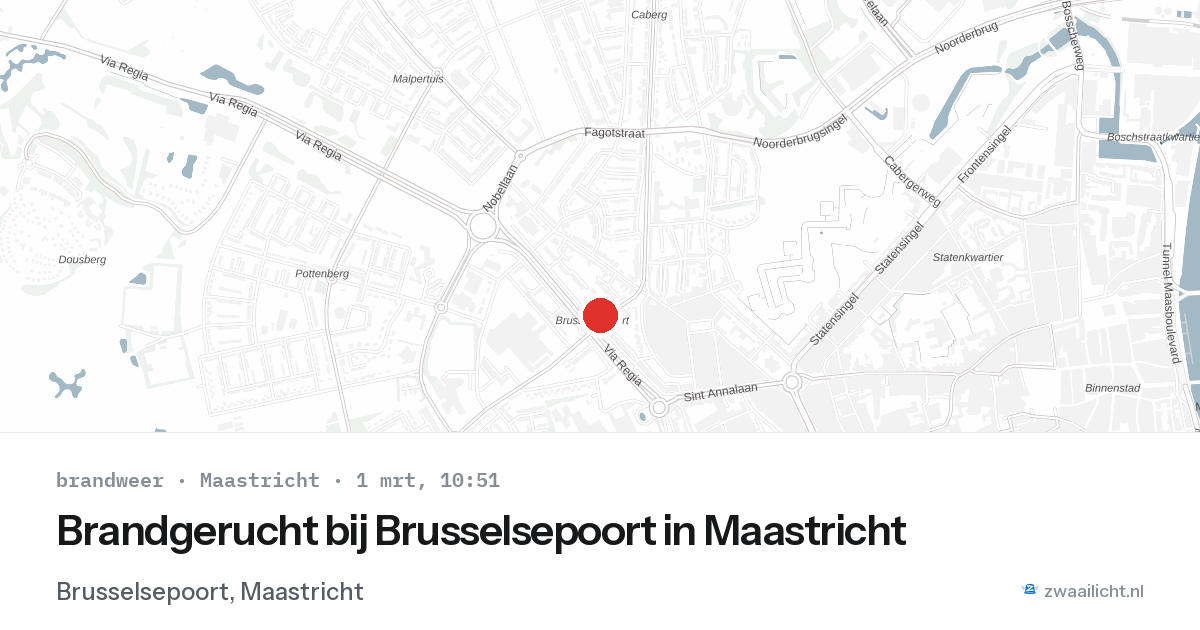 Brandgerucht bij Brusselsepoort in Maastricht — 1 mrt 2026