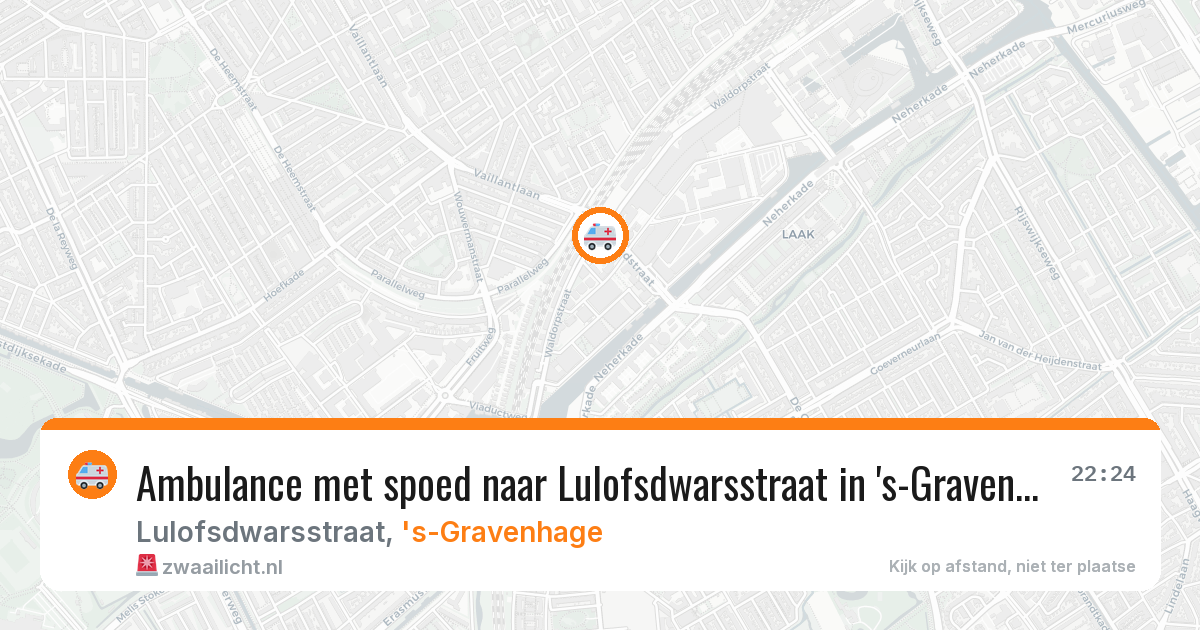 Ambulance met spoed naar Lulofsdwarsstraat in 's-Gravenhage — 26 jun 2026