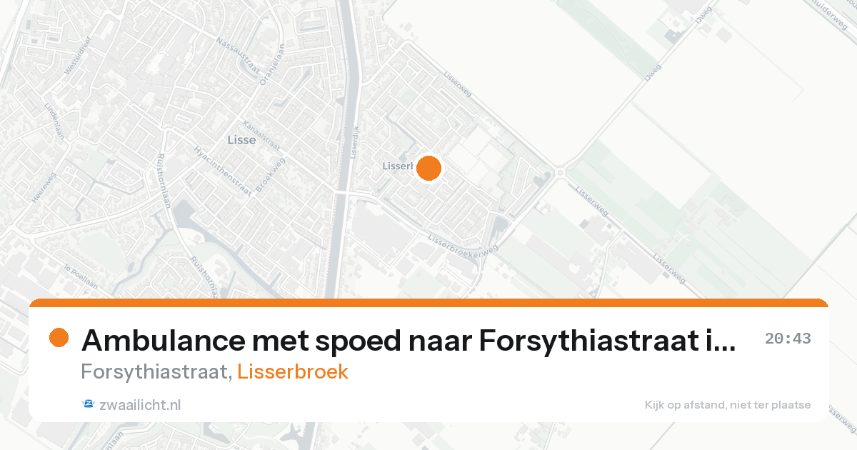Ambulance met spoed naar Forsythiastraat in Lisserbroek — 29 mei 2026