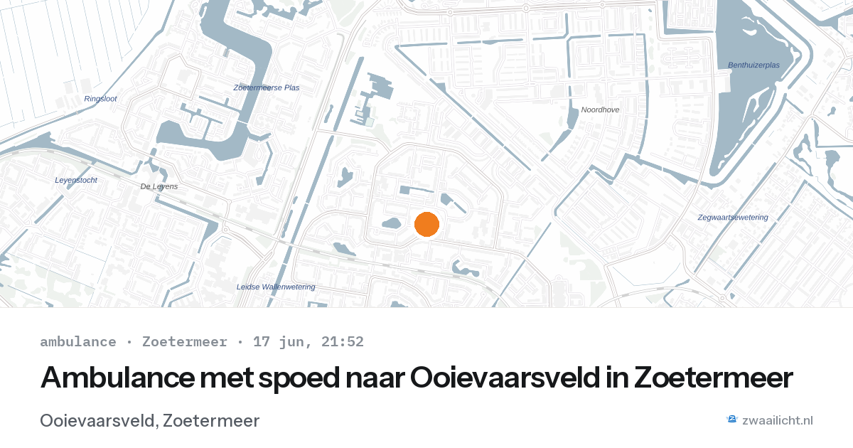 Ambulance met spoed naar Ooievaarsveld in Zoetermeer — 17 jun 2026