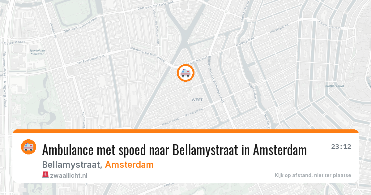 Ambulance met spoed naar Bellamystraat in Amsterdam — 22 mei 2026