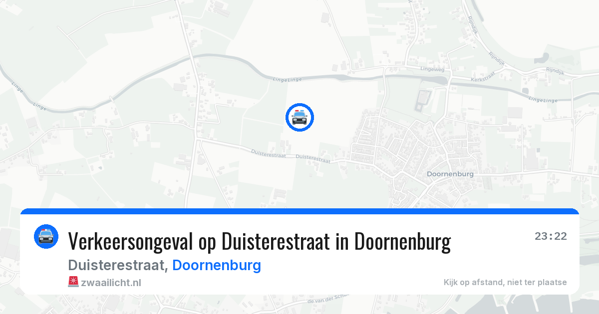 Verkeersongeval op Duisterestraat in Doornenburg — 11 aug 2026