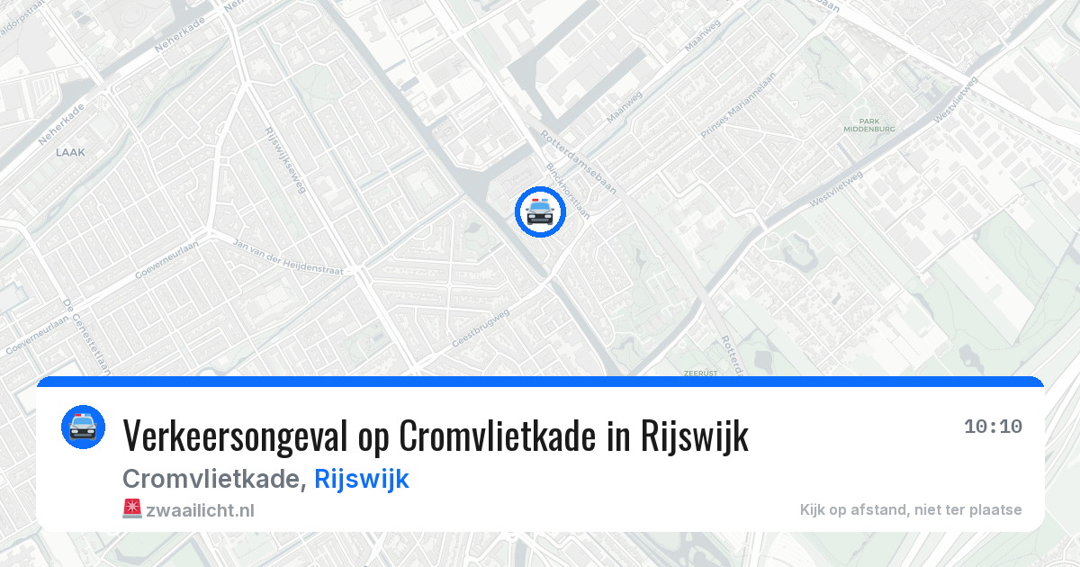 Verkeersongeval op Cromvlietkade in Rijswijk — 2 jun 2026