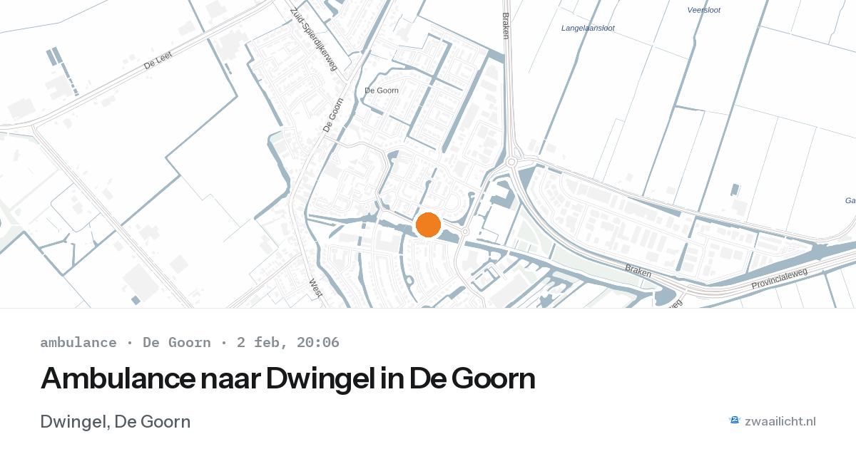 Ambulance naar Dwingel in De Goorn — 2 feb 2026