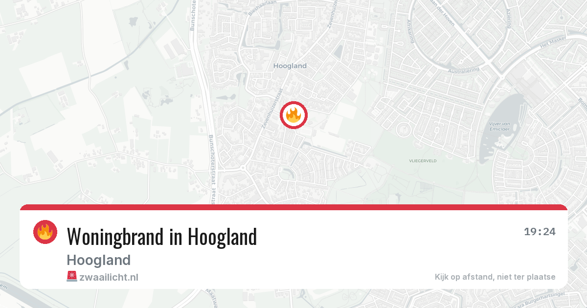 Woningbrand in Hoogland — 22 mrt 2026