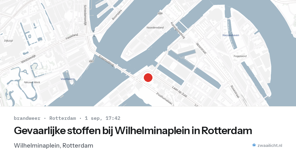Gevaarlijke stoffen bij Wilhelminaplein in Rotterdam — 1 sep 2026