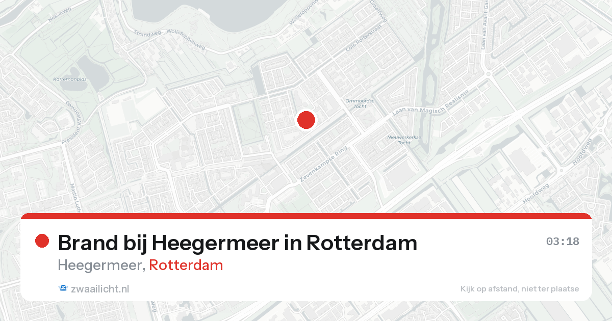 Brand bij Heegermeer in Rotterdam — 8 feb 2026