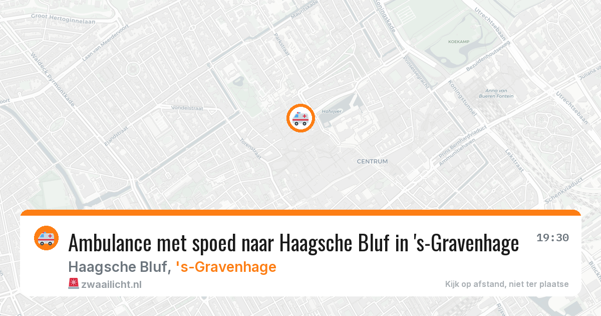 Ambulance met spoed naar Haagsche Bluf in 's-Gravenhage — 4 aug 2026