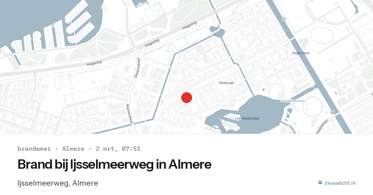 Brand bij Ijsselmeerweg in Almere — 2 mrt 2026