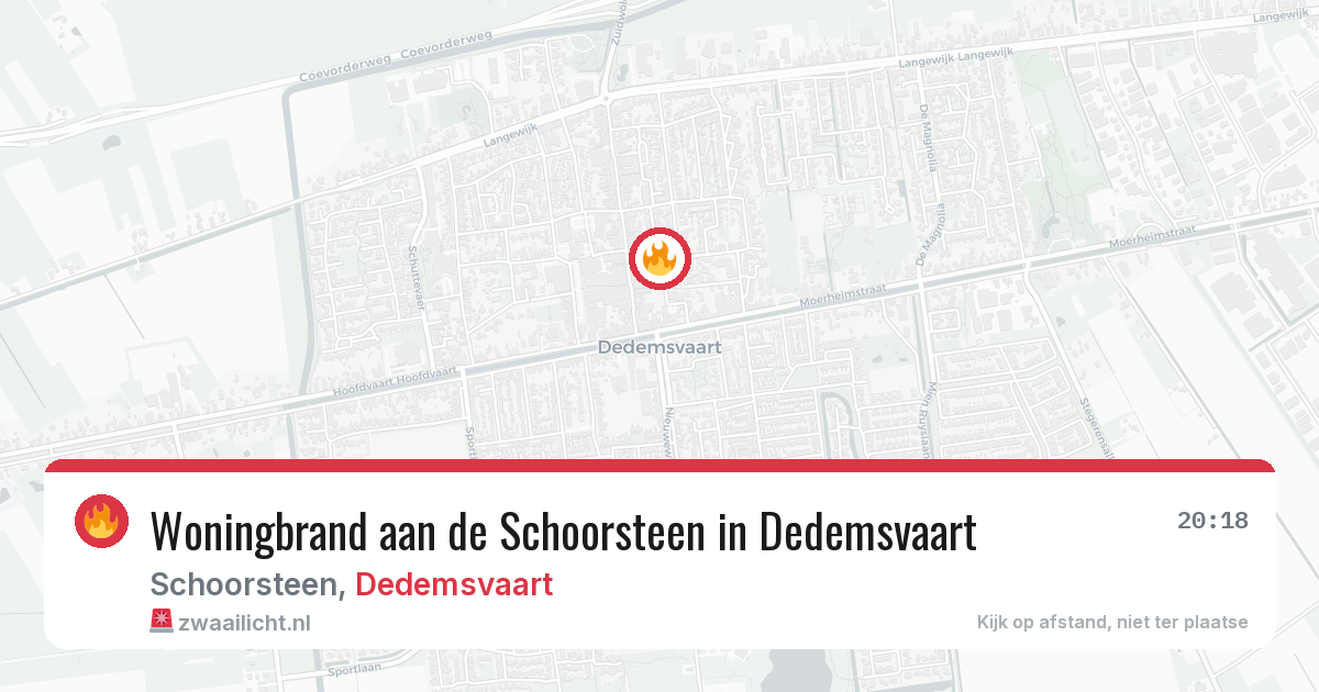 Woningbrand aan de Schoorsteen in Dedemsvaart — 20 apr 2026