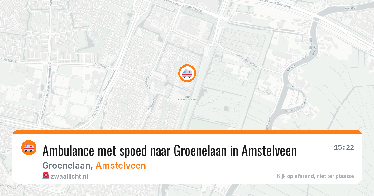 Ambulance met spoed naar Groenelaan in Amstelveen — 26 mrt 2026
