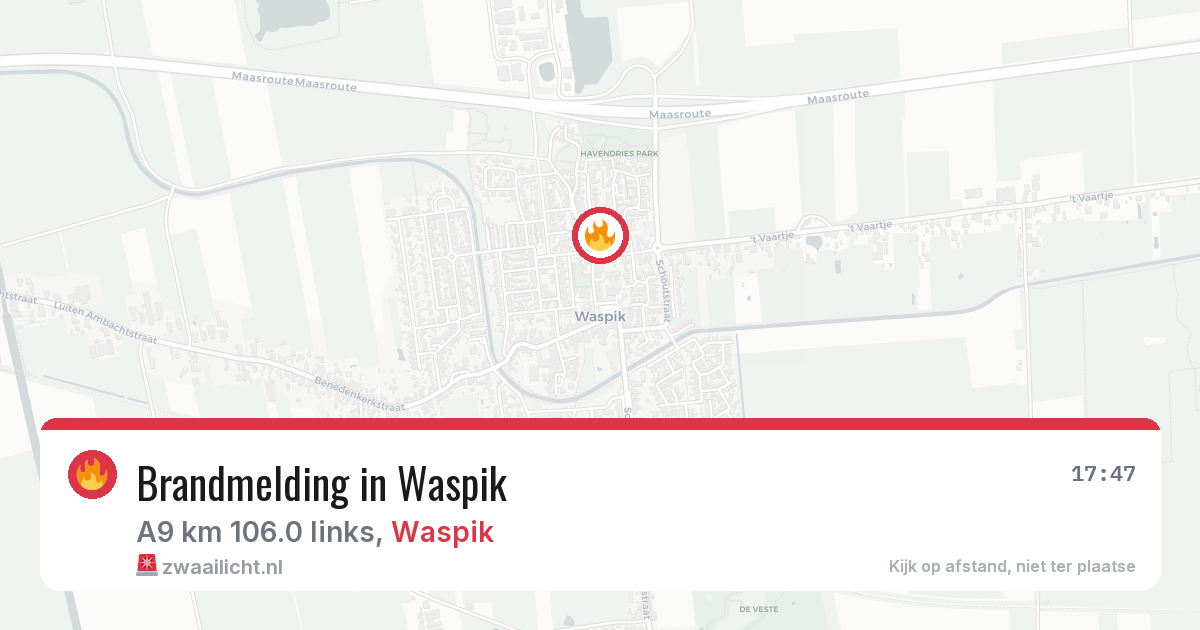 Brandmelding in Waspik — 23 jun 2026