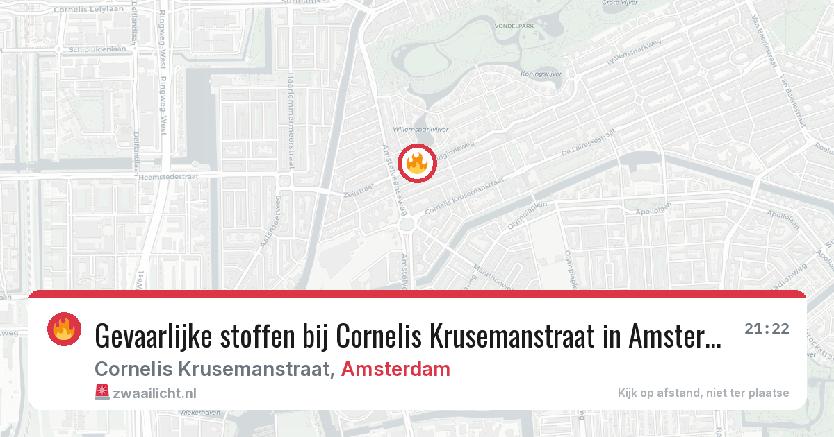 Gevaarlijke stoffen bij Cornelis Krusemanstraat in Amsterdam — 31 jul 2026