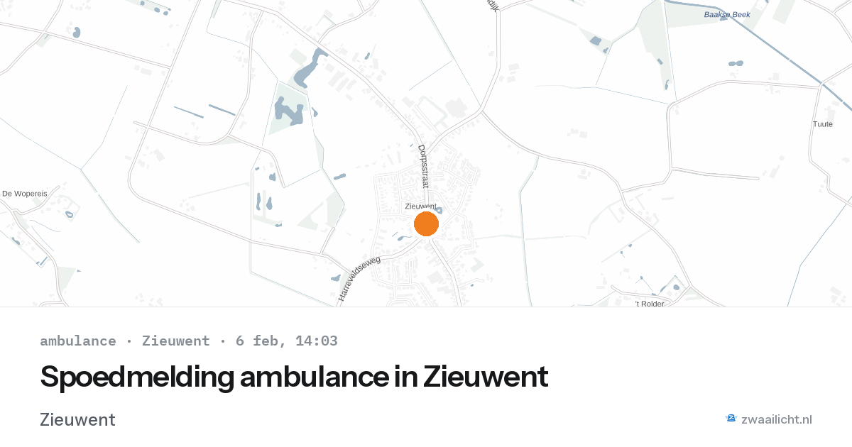 Spoedmelding ambulance in Zieuwent — 6 feb 2026