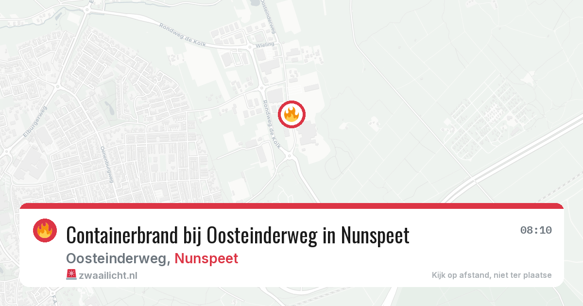 Containerbrand bij Oosteinderweg in Nunspeet — 26 jun 2026