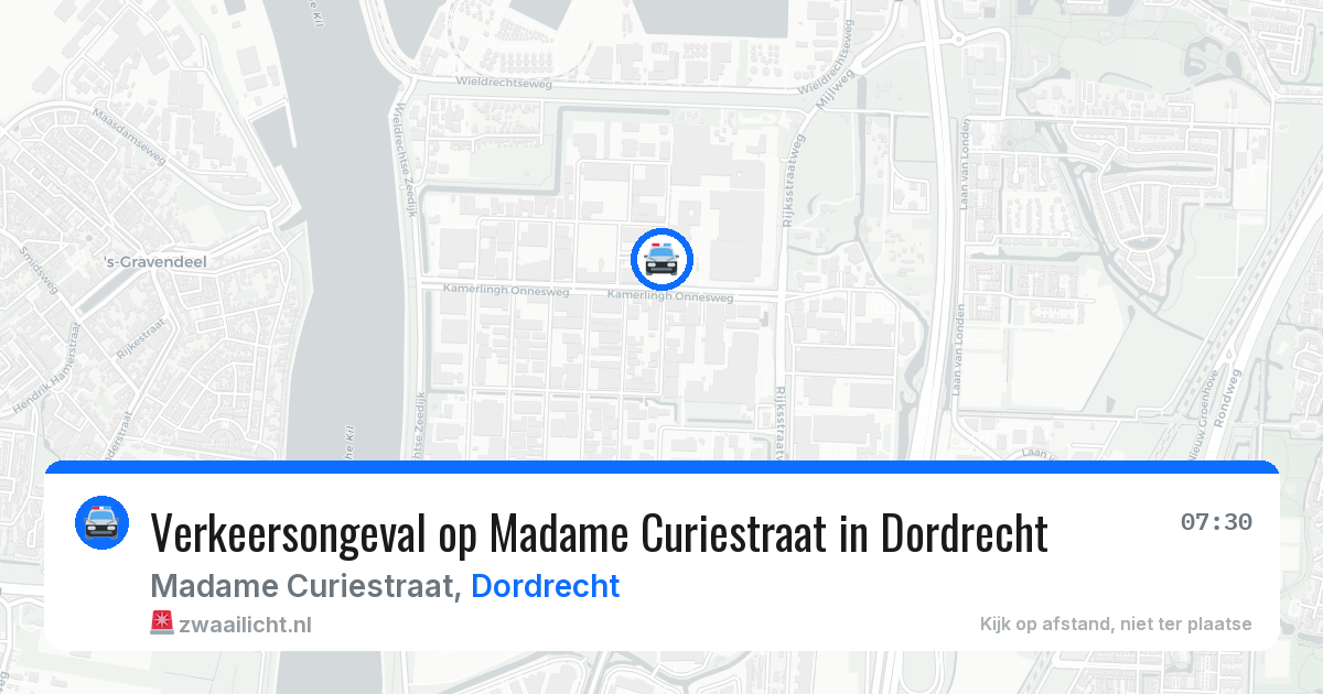 Verkeersongeval op Madame Curiestraat in Dordrecht — 18 jun 2026