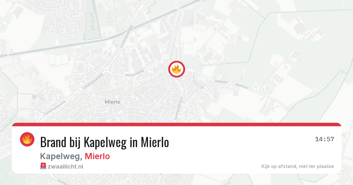 Brand bij Kapelweg in Mierlo — 20 jun 2026