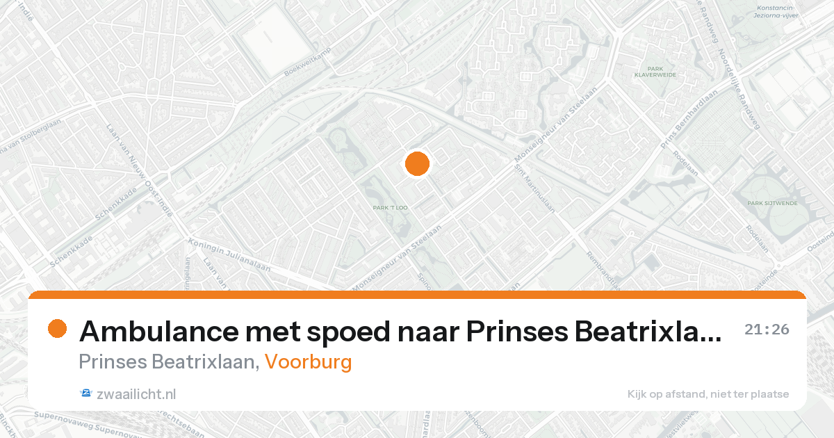 Ambulance met spoed naar Prinses Beatrixlaan in Voorburg — 24 aug 2026