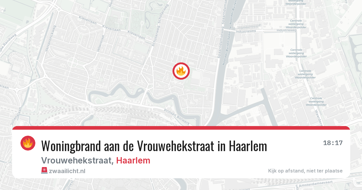 Woningbrand aan de Vrouwehekstraat in Haarlem — 3 apr 2026